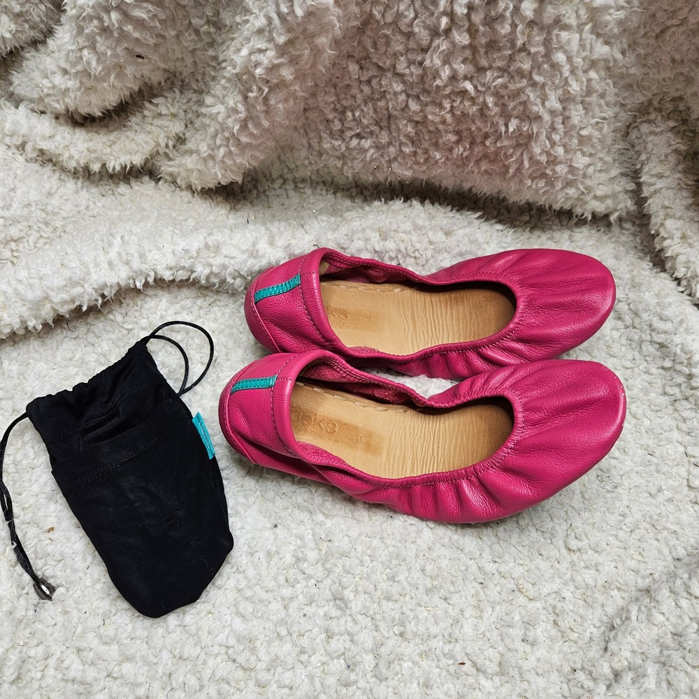 Tieks by Gavrieli Fuchsia Pink Leather Ballet Flats sz 9